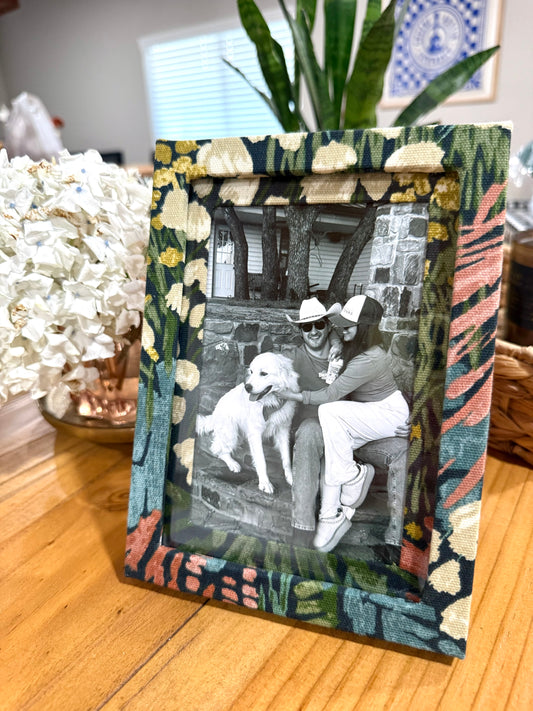 Midnight Wildflowers - Fabric Wrapped Frame and Mat