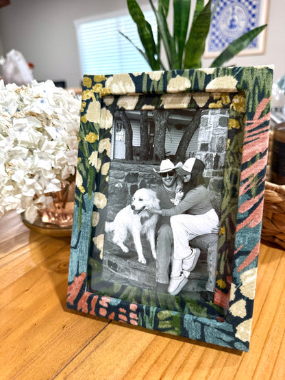 Midnight Wildflowers - Fabric Wrapped Frame and Mat