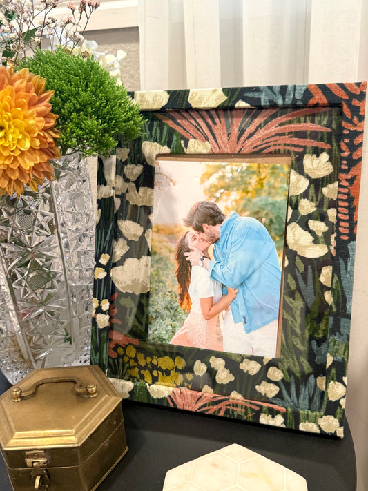 Midnight Wildflowers - Fabric Wrapped Frame and Mat