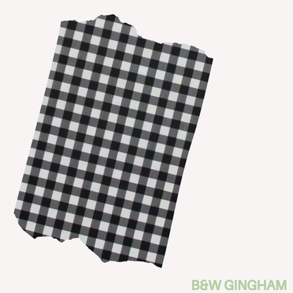 Black & White Gingham - Fabric Wrapped Frame and Mat